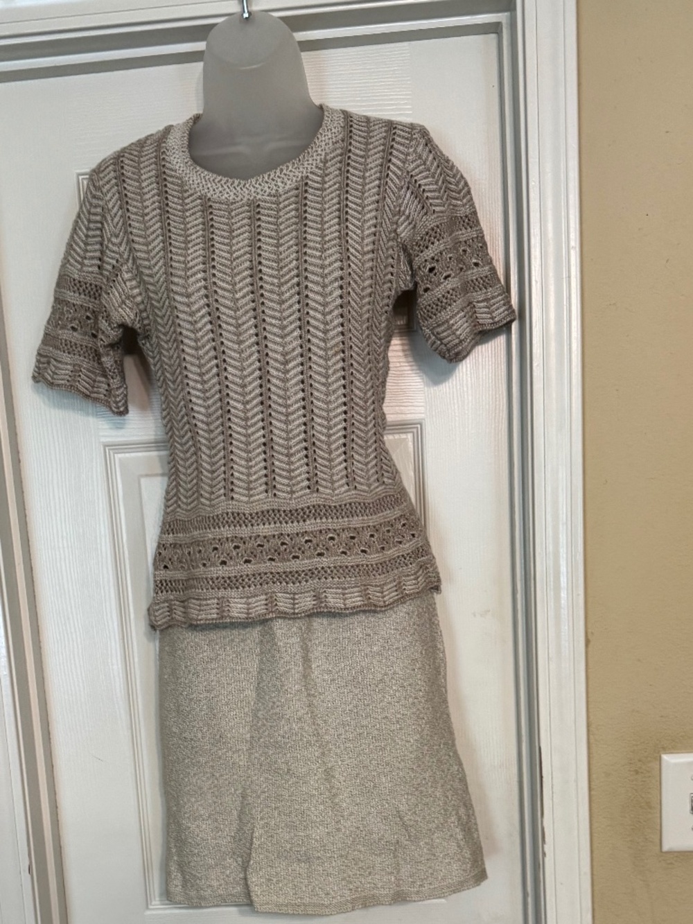 VINTAGE KNIT  MINI SKIRT, 80s, size M - Picture 7 of 10